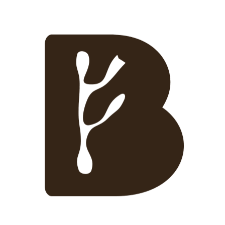 Gestileerd logo met de letter B en een takmotief, ideaal voor branding en visuele identiteit.